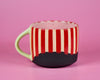 10oz Red Striped Holiday mug 5