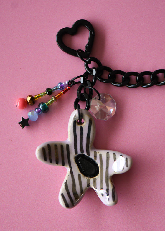 Silver Stripe Bag charm 2