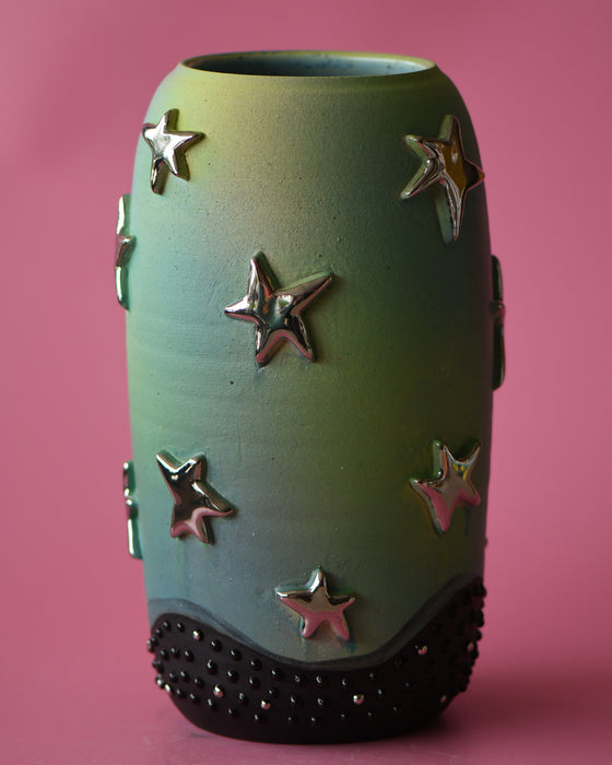 Silver star vase