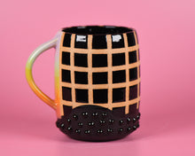 11oz Black grid mug 2