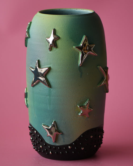 Silver star vase