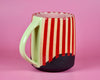17oz Red Striped Holiday mug 3