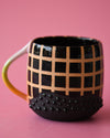 16oz Black grid mug 3