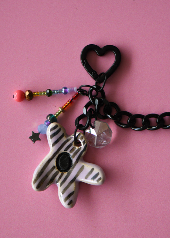 Silver Stripe Bag charm 1