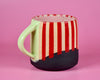 10oz Red Striped Holiday mug 6
