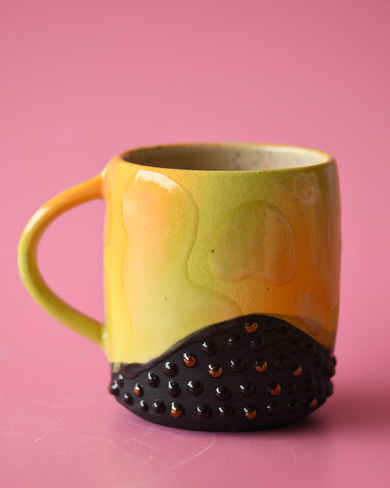 12oz green/yellow lava lamp mug