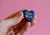Navy Conversation Heart magnet - YES BITCH