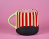 10oz Red Striped Holiday mug 6