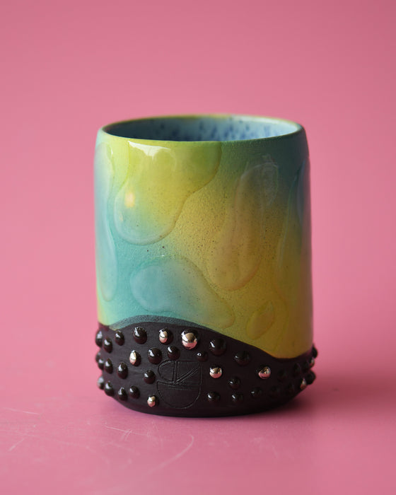 10oz green/blue lava lamp cup