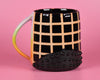 17oz Black grid mug 1