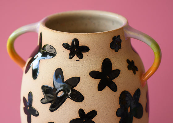 Rainbow flower vase