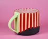 17oz Red Striped Holiday mug 1