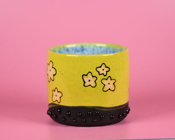 9oz Green flower cup 1