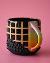 16oz Black grid mug 3