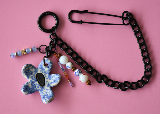 Speckled Blue Bag charm 1