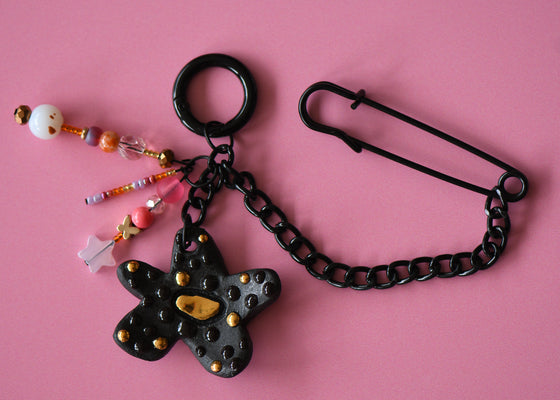 Gold and Black Bag charm 2