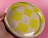 Green checkered dish